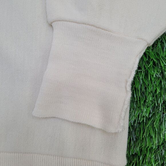 Vintage LL-Bean Cardigan L/XL 24x29 Ivory - Picture 5 of 11